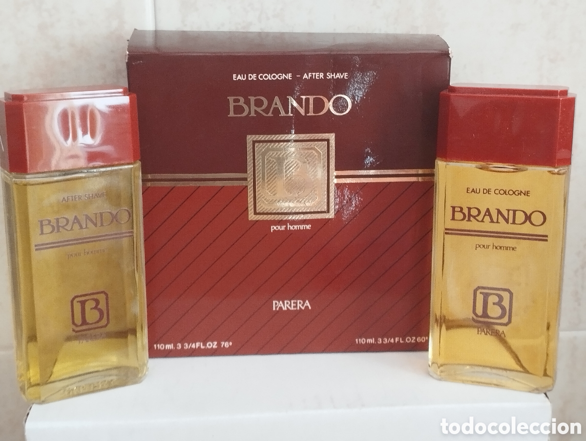Miniaturas de perfumes antiguos: ESTUCHE COLONIA Y AFTER SHAVE BRANDO NUEVO DESCATALOGADO