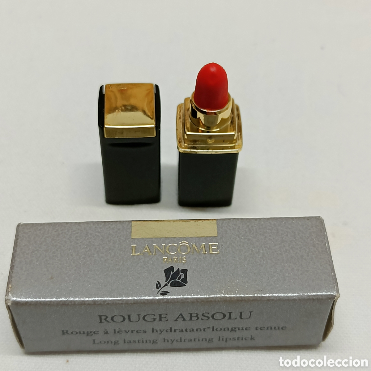 Miniaturas de perfumes antiguos: Miniatura barra de labios &rdquo;rouge absolu&rdquo;, 46, de Lanc&ocirc;me. Caja original.