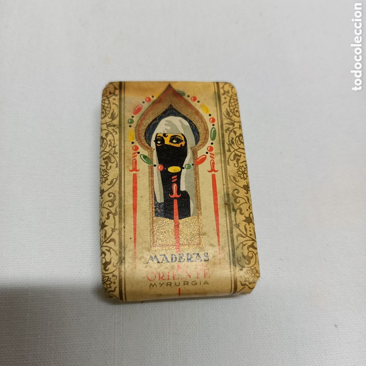 Miniaturas de perfumes antiguos: Miniatura jab&oacute;n Maderas de Oriente, De Myrurgia.