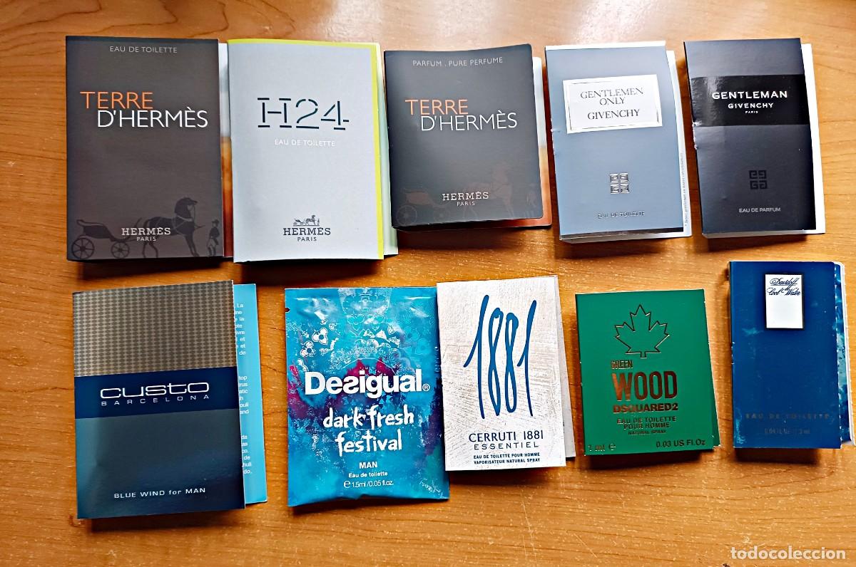 Miniaturas de perfumes antiguos: Lote muestras perfumes Hombre Herm&egrave;s, Givenchy, Cerruti, ...