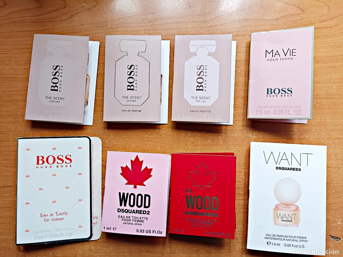 Miniaturas de perfumes antiguos: Lote muestras perfumes mujer Hugo Boss y Dsquared2