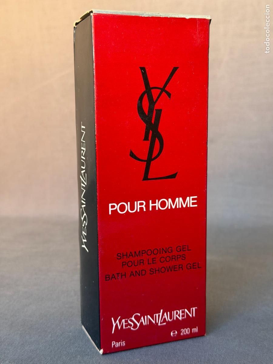 Miniaturas de perfumes antiguos: Vintage pour homme de Yves Saint Laurent, shampooing gel , 200ml, nuevo , 1980s.