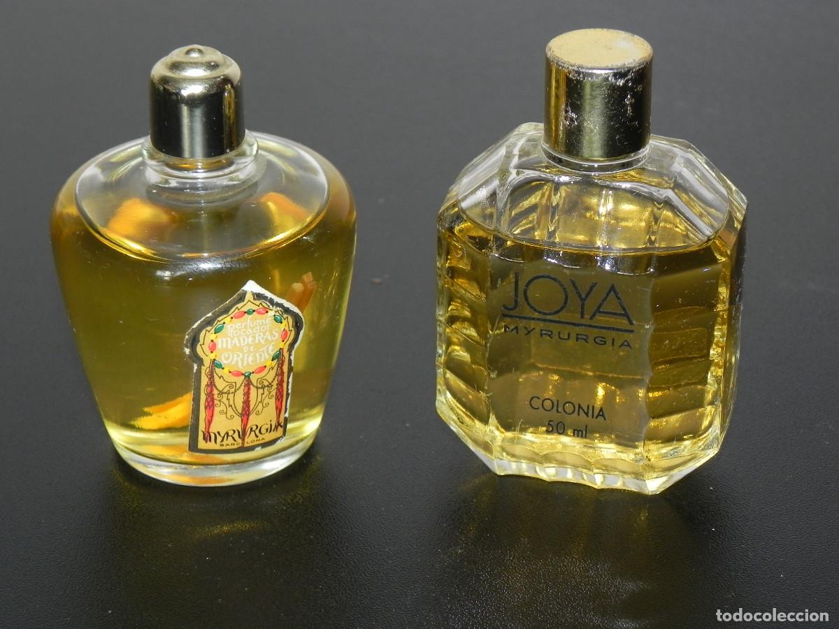 Miniaturas de perfumes antiguos: ** Dos Frascos Colonia JOYA Y MADERAS DE ORIENTE Myrurgia - Perfumer&iacute;a Vintage **