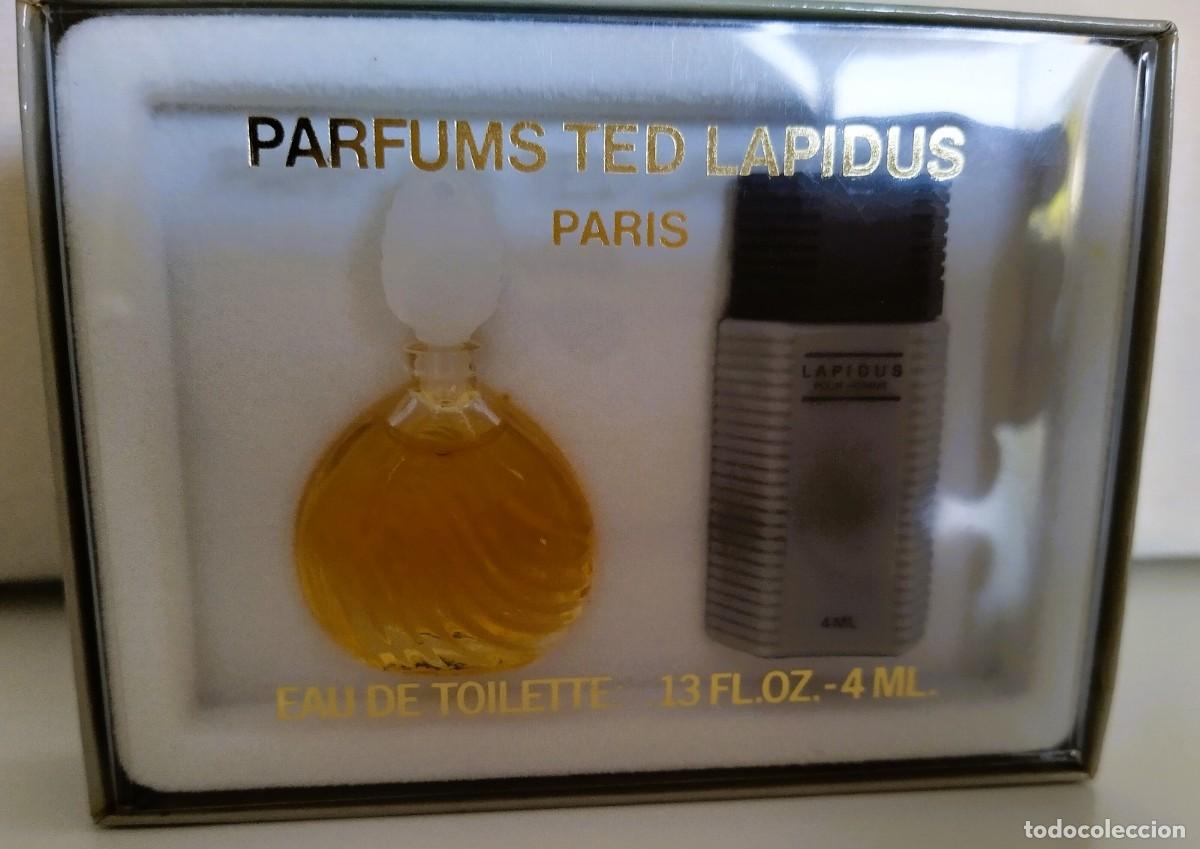 Miniaturas de perfumes antiguos: 2 miniaturas de perfume de colecci&oacute;n Ted Lapidus Cr&eacute;ation para mujer y Lapidus Homme para hombre
