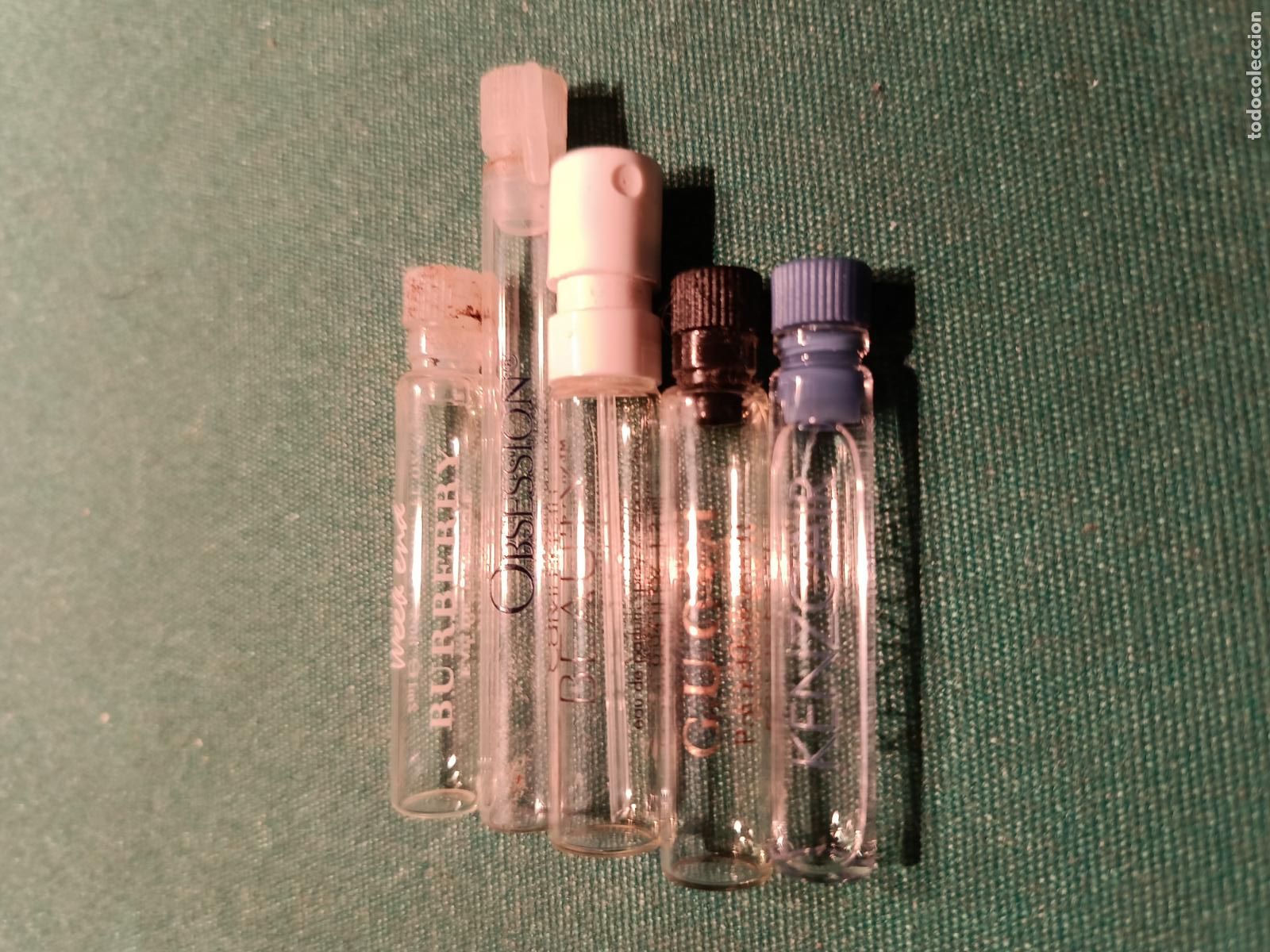 Miniaturas de perfumes antiguos: CINCO PEQUE&Ntilde;OS FRASCOS DE MUESTRAS - VER MARCAS EN DESCRIPCI&Oacute;N