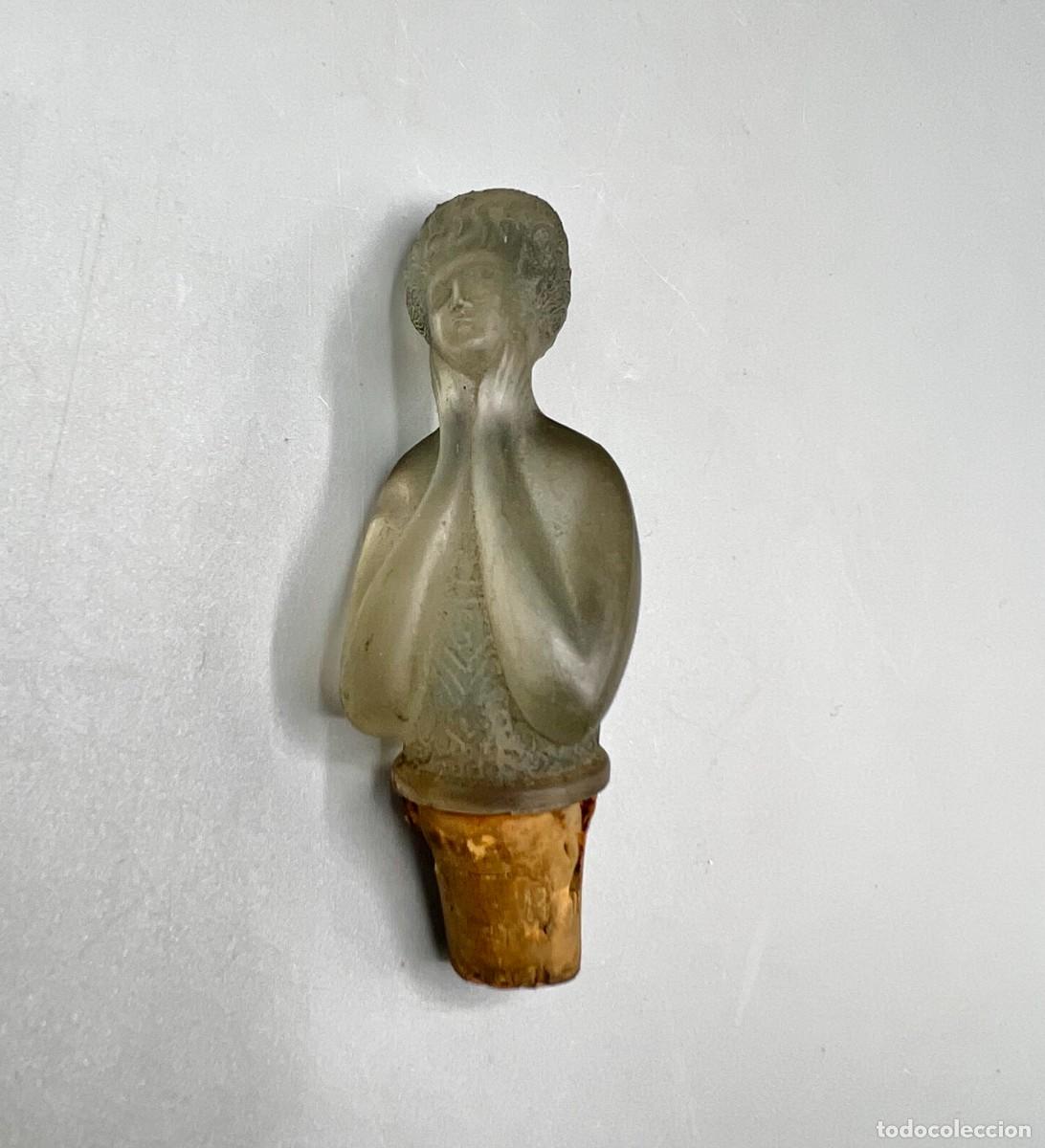 Miniaturas de perfumes antiguos: TAP&Oacute;N TENTACI&Oacute;N DECANTADOR Botella Perfume Mujer Deco Bouchon Flacon Antiguo Torso femenino Parera