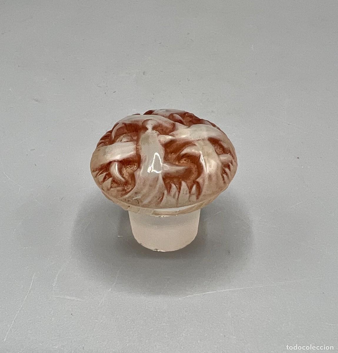 Miniaturas de perfumes antiguos: TAP&Oacute;N Perfume RONCES COTY Rene Lalique Bouchon Antiguo Epines Cristal Rojo Nancy Frasco Colonia