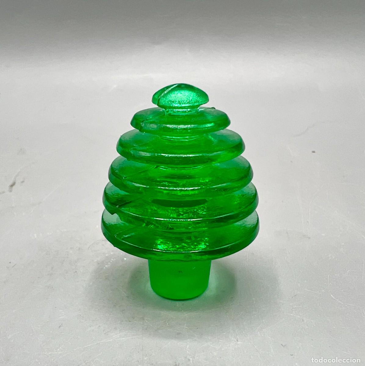 Miniaturas de perfumes antiguos: RENE LALIQUE Sans Adieu Worth TAP&Oacute;N Perfume Botella Art Bouchon Antiguo Verde Nancy Frasco Colonia