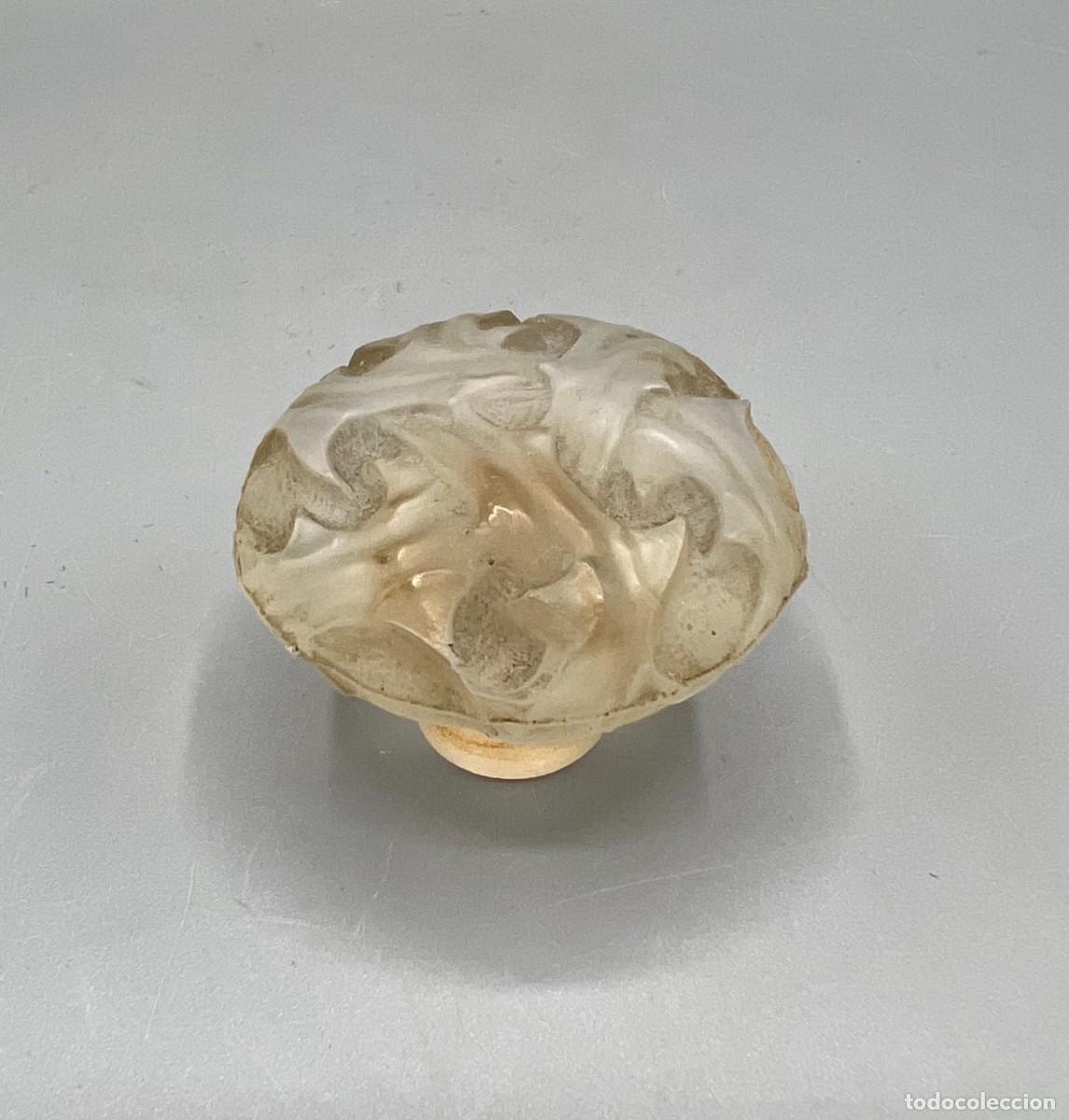 Miniaturas de perfumes antiguos: RONCES COTY TAP&Oacute;N Perfume Rene Lalique Bouchon Antiguo Epines Cristal Transparente Nancy Colonia