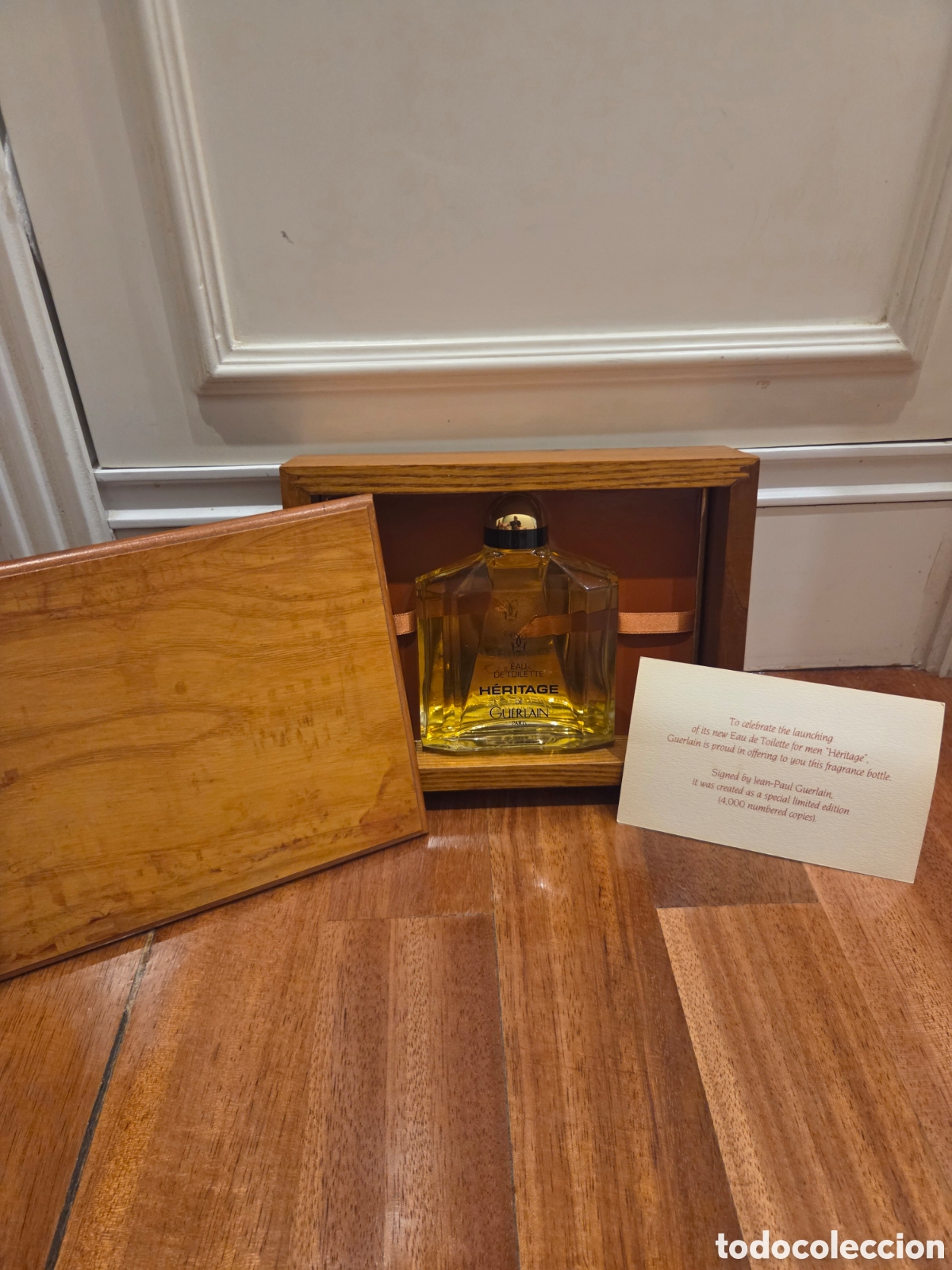 Miniature di profumi antiche: Guerlain - Heritage Eau de Toilette Spray 125ml para hombre - Edici&oacute;n Limitada 1992. Frasco firmado.