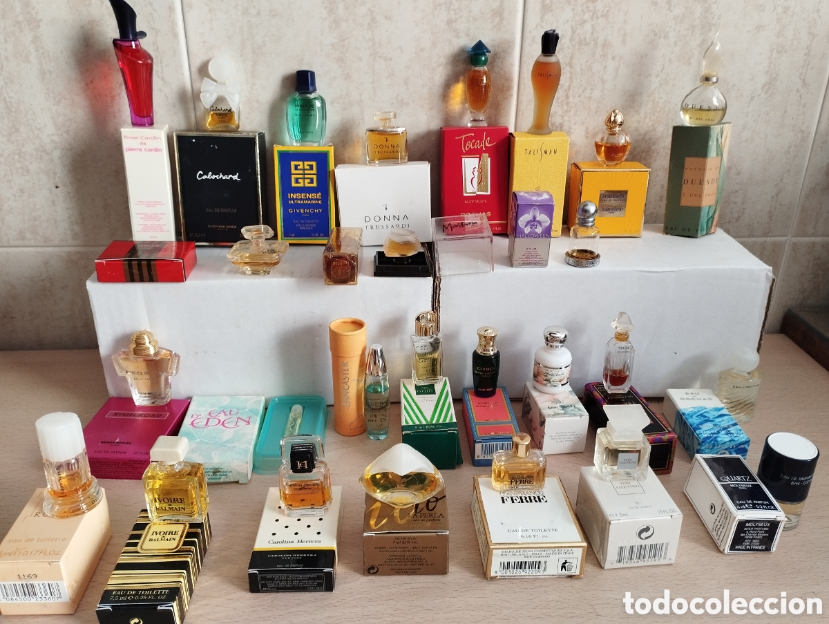 Miniaturas de perfumes antigos: GRAN LOTE MINIATURAS PERFUME LANCASTER-VALENTINO-FENDI-CACHAREL-GIVENCHY.ROCHAS LANCOME...28 UNID.