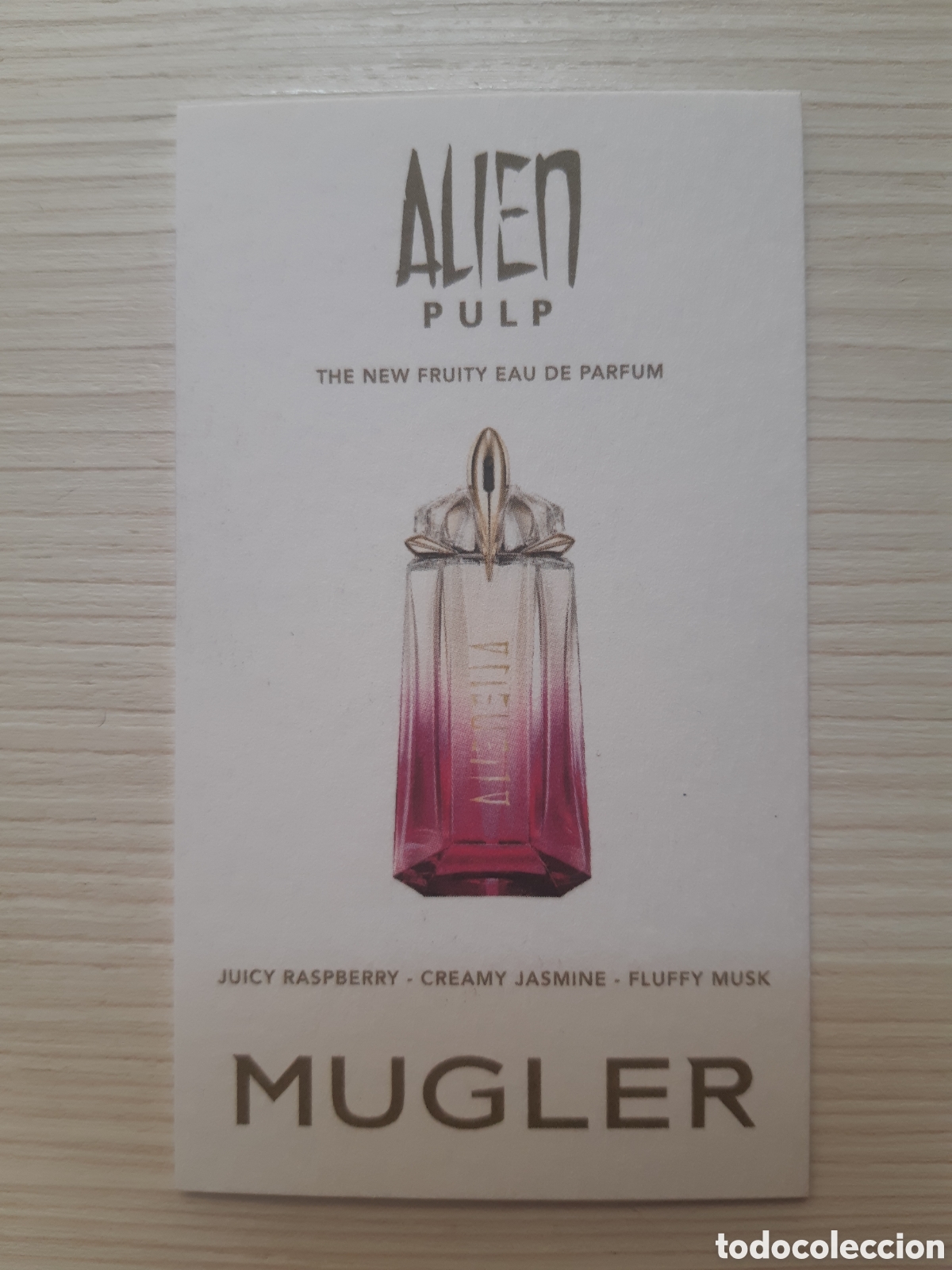 Miniaturen von alten Parf&uuml;men: Tarjeta probador de perfume ALIEN PULP. Mugler