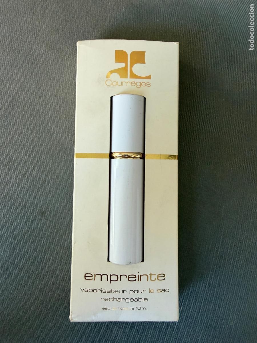 Miniaturas de perfumes antiguos: Vintage Courr&egrave;ges Empreinte vaporisateur rechargeable , Eau , EDT , 10 ml . sin usar
