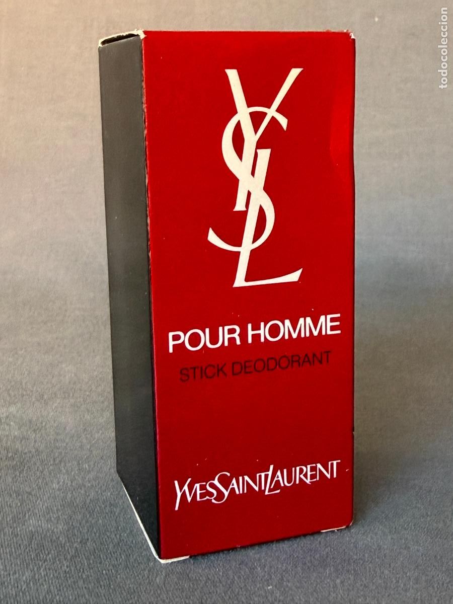 Miniaturas de perfumes antiguos: Vintage , Yves Saint Laurent , YSL , pour homme . stick deodorant , 50 g . en caja sin usar