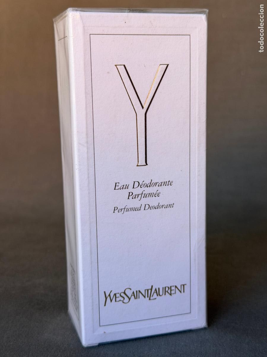 Miniaturas de perfumes antiguos: Vintage , Yves Saint Laurent , YSL , Y , perfumed deodorant , 100 ml . en caja sellada