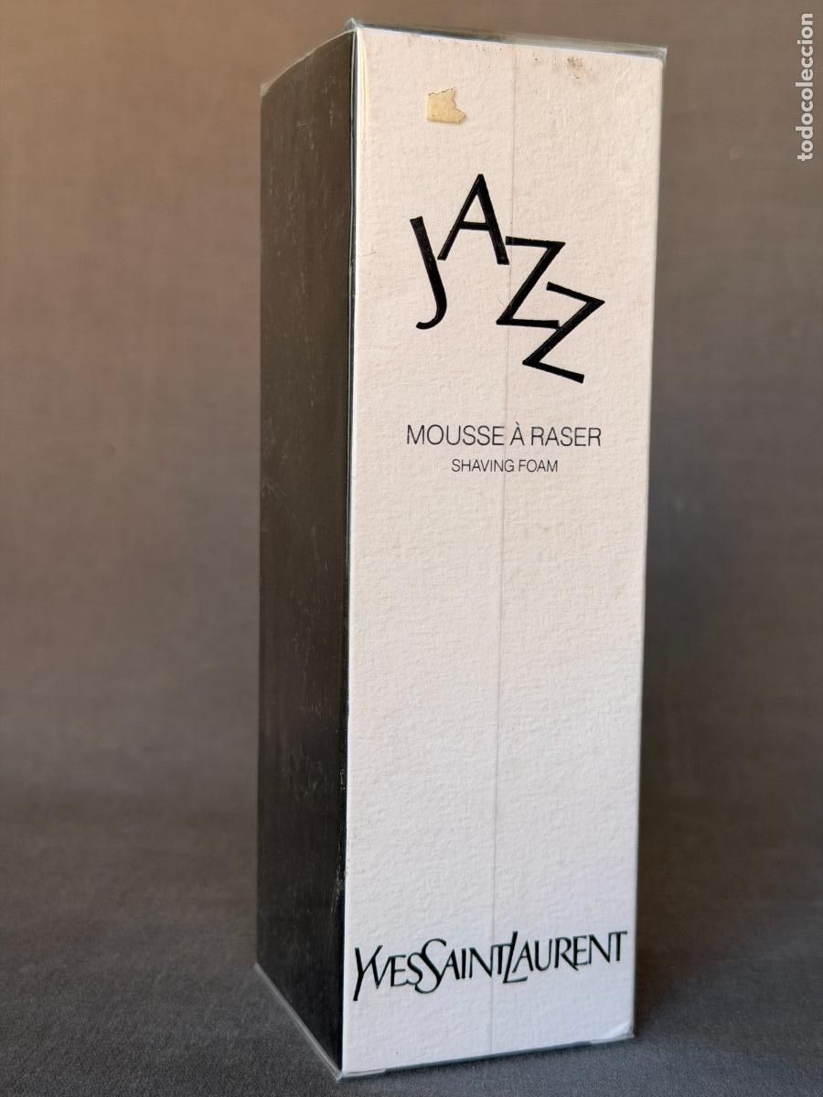 Miniaturas de perfumes antiguos: Vintage , Yves Saint Laurent , YSL , Jazz , shaving foam , 150 ml . en caja sellada