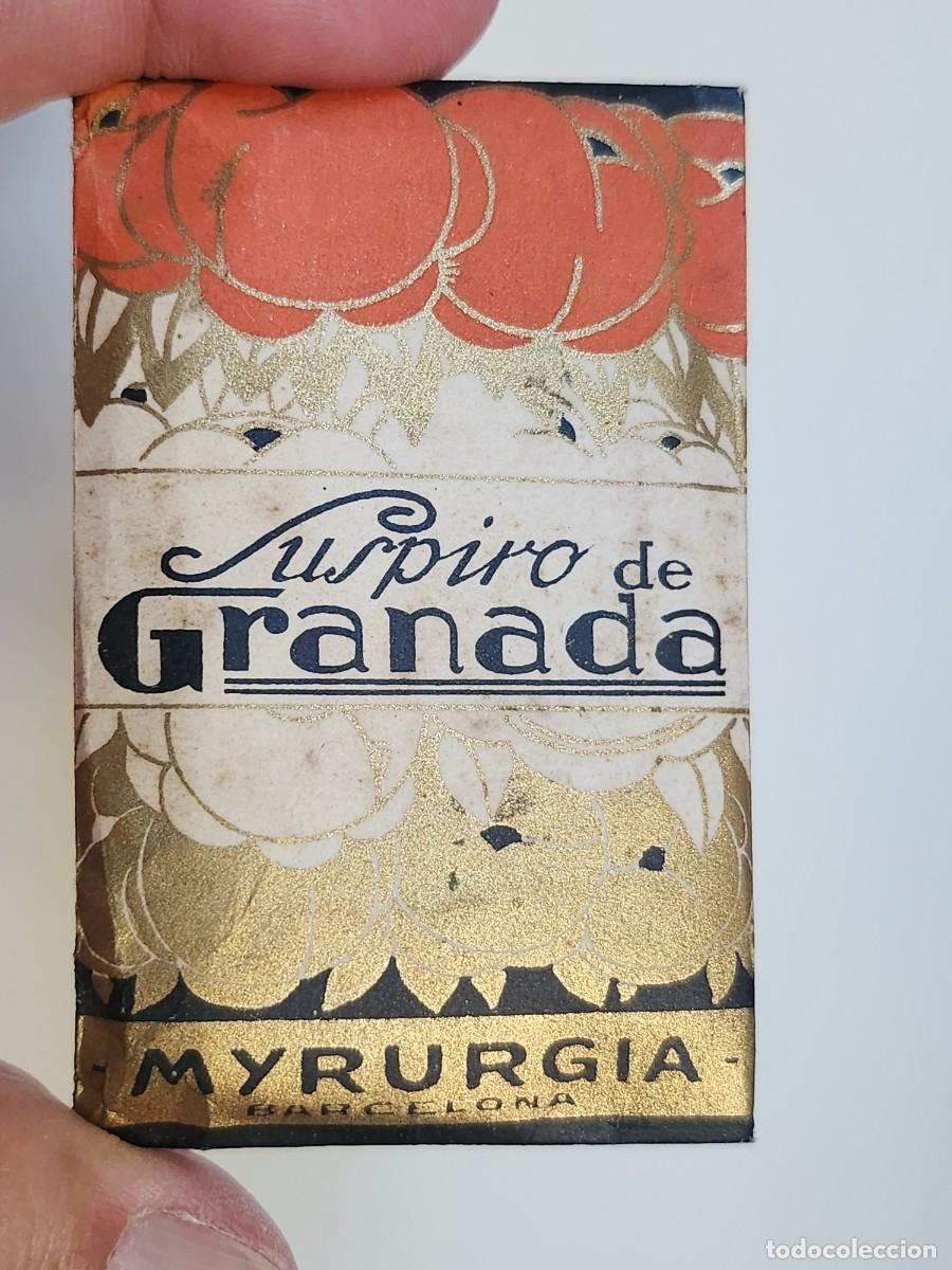 Miniatures of antique perfumes: MYRURGIA, &rdquo; SUSPIRO DE GRANADA &rdquo;, 1922, ANTIGUO SOBRE DE POLVOS