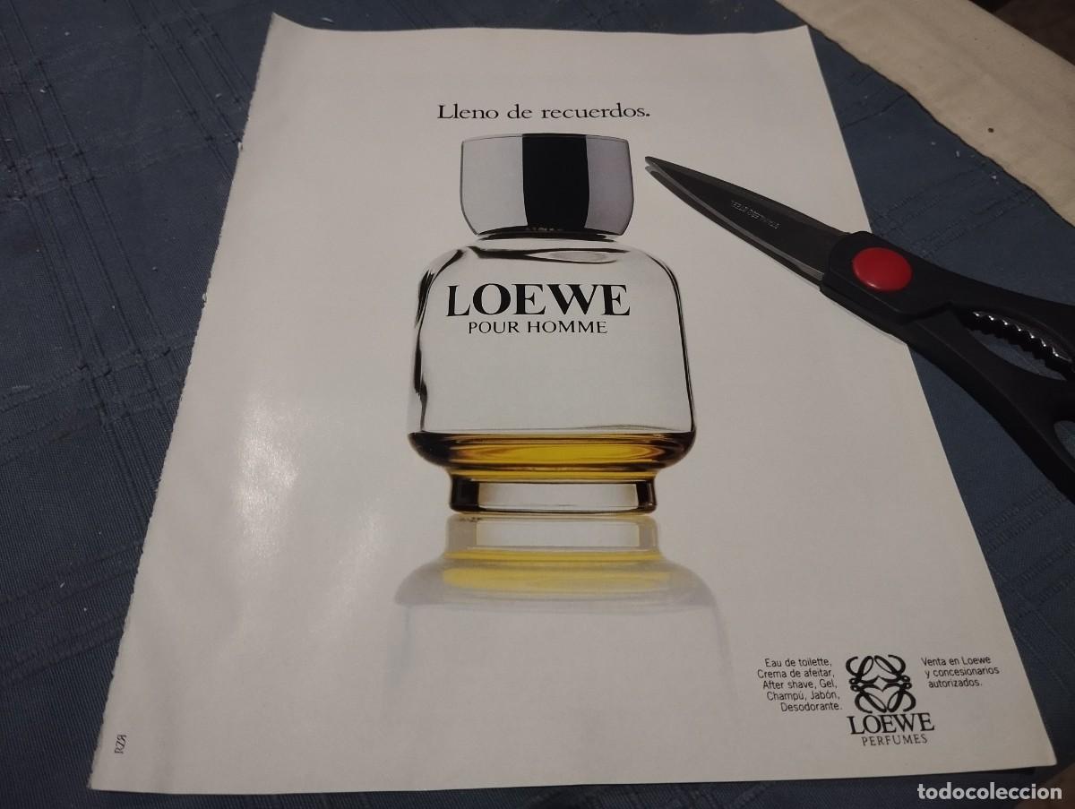 Miniaturas de perfumes antiguos: LOEWE POUR HOME PERFUME COLONIA HOMBRE ANUNCIO PUBLICIDAD REVISTA 1991 BONITO PARA ENMARCAR