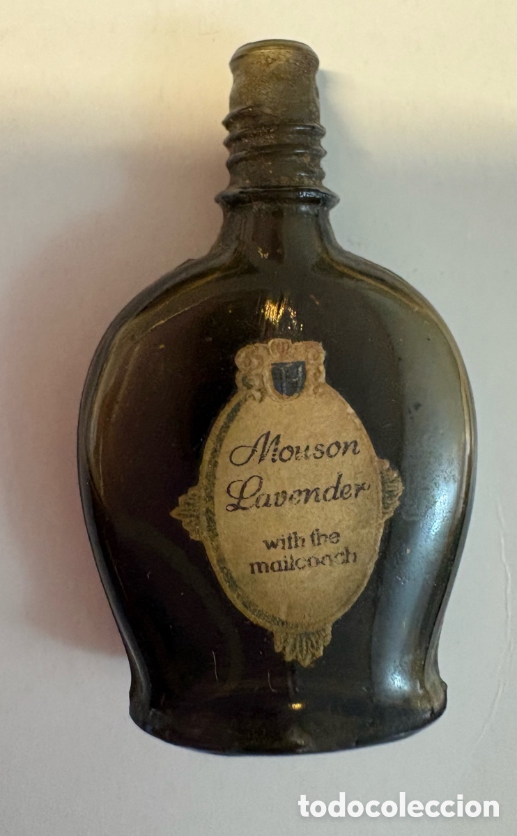 Miniaturas de perfumes antiguos: ANTIGUO FRASCO DE PERFUME MOUSON LAVENDER WITH THE MAILCOACH. A&Ntilde;OS 20-40. ALEMANIA