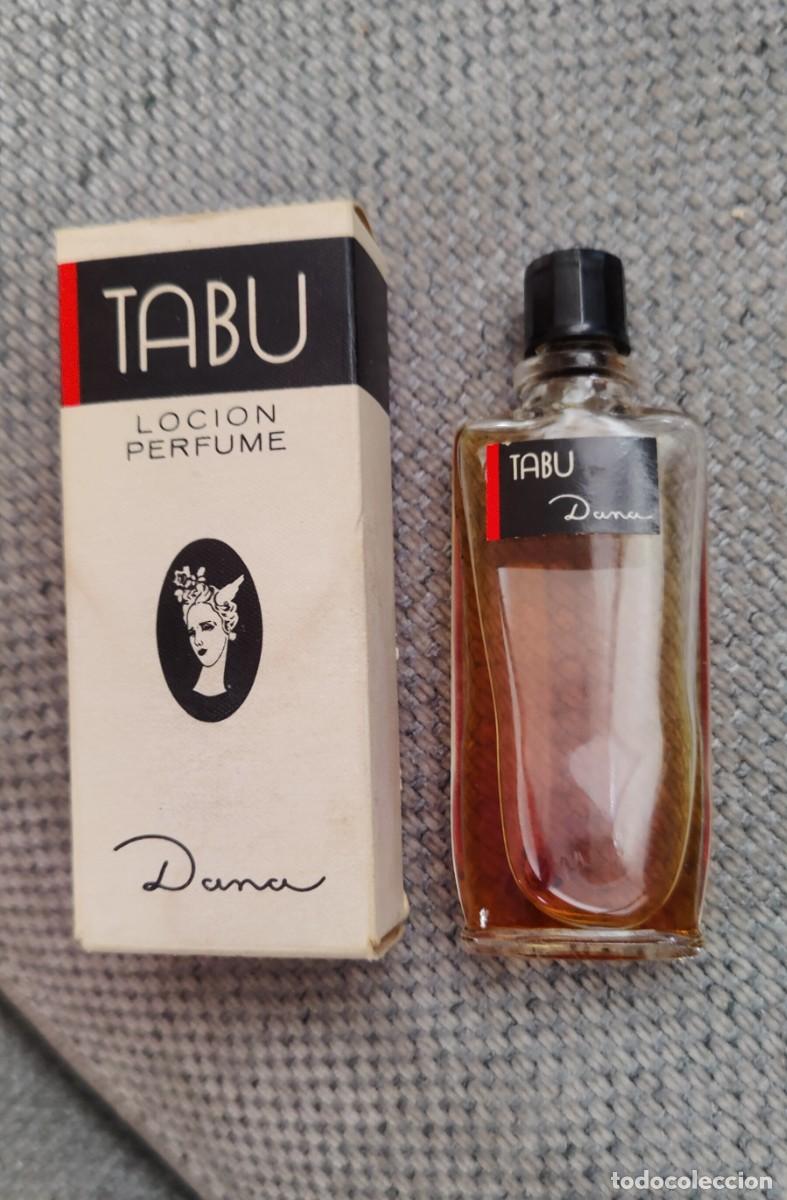 Miniaturas de perfumes antiguos: Botella y caja de loci&oacute;n perfume TABU DANA
