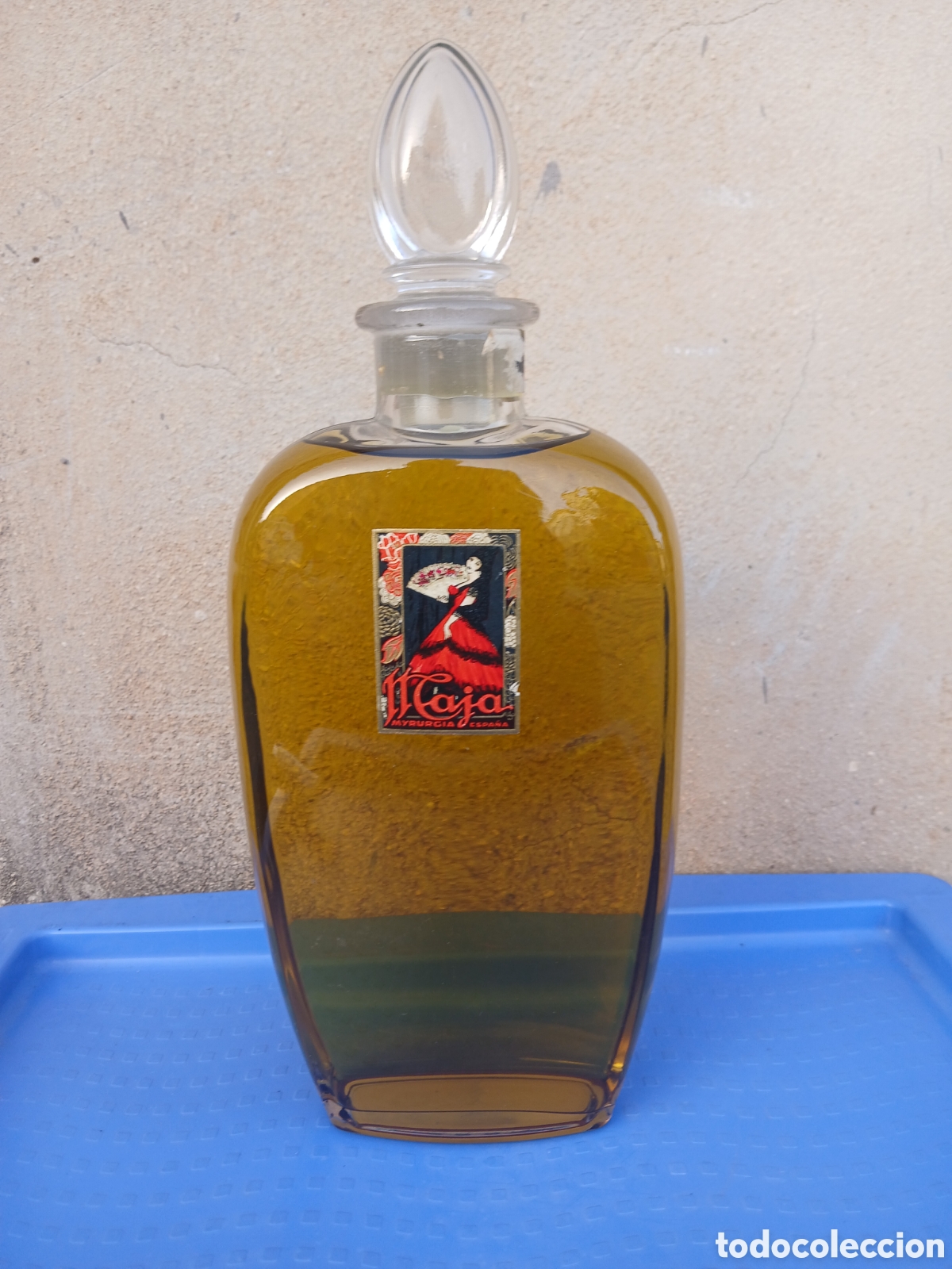 Miniaturas de perfumes antiguos: GRAN FRASCO DE COLONIA MAJA DE MYRURGIA LLENA
