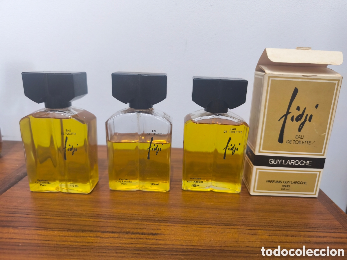 Miniaturas de perfumes antiguos: 3 botellas 115 ml colonia Fidji Guy Laroche