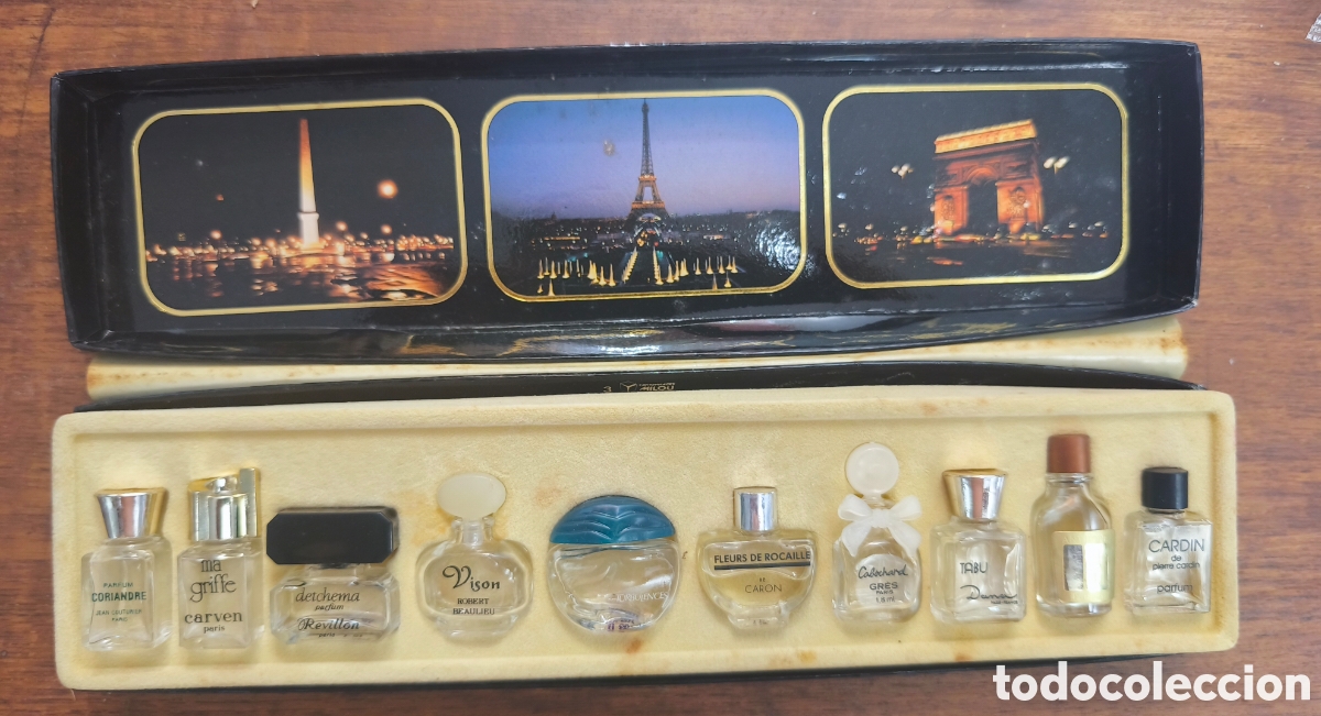 Miniaturas de perfumes antiguos: Diez miniaturas los mejores perfumes de Par&iacute;s.