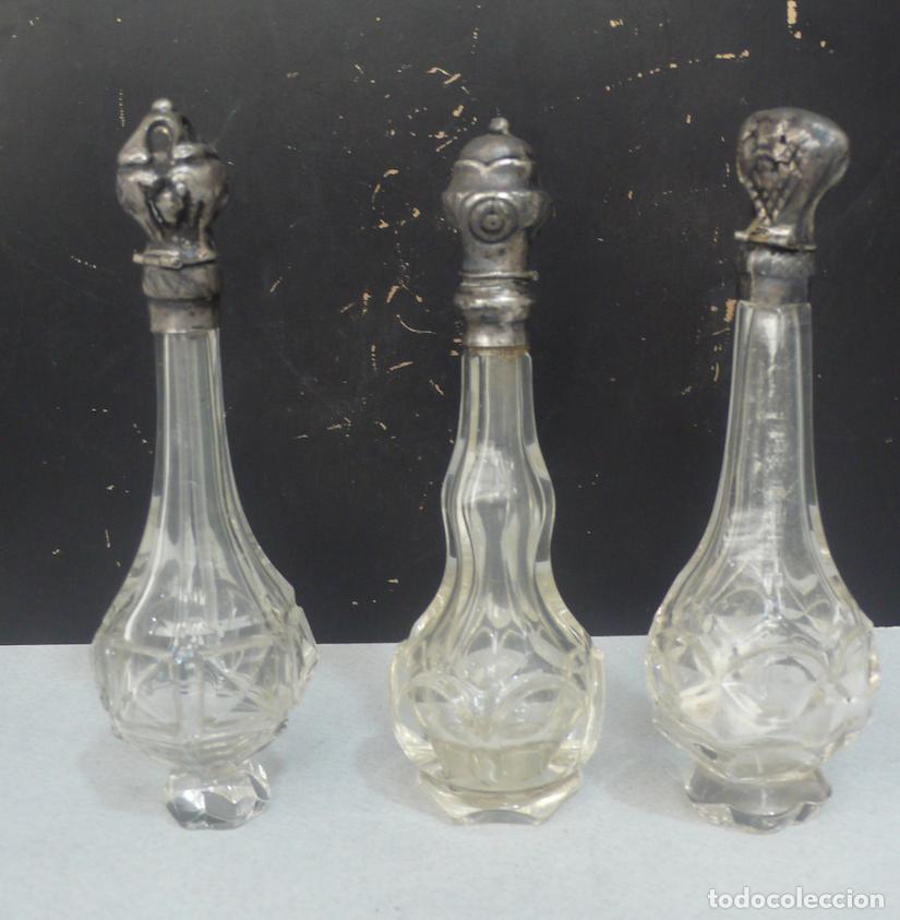 Miniaturas de perfumes antigos: TRES PEQUE&Ntilde;AS FRASCOS DE PERFUME