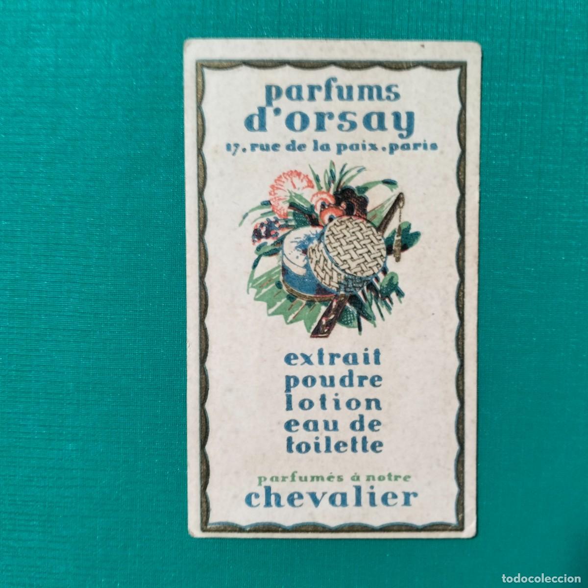 Miniature di profumi antiche: PARFUM D'ORSAY.Tarjeta perfumada, a&ntilde;os 30-40. PARIS. RARA Y ESCASA.