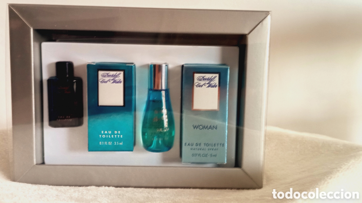 Miniaturas de perfumes antiguos: Estuche X Aniversario Miniaturas Davidoff Cool Water Man + Woman - EDT