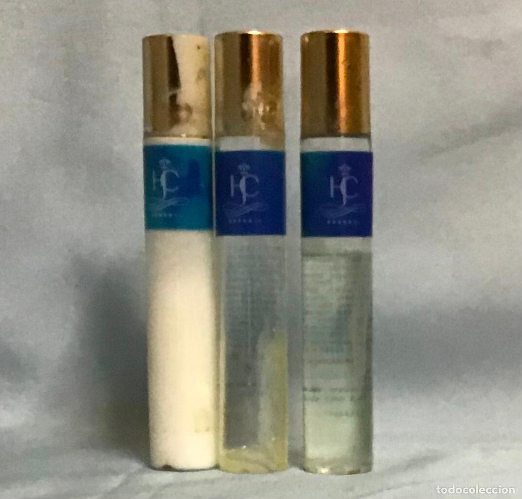 Miniaturas de perfumes antiguos: HOTEL JUAN CARLOS I, BOTELLAS DE CHAMP&Uacute; Y BODY MILK