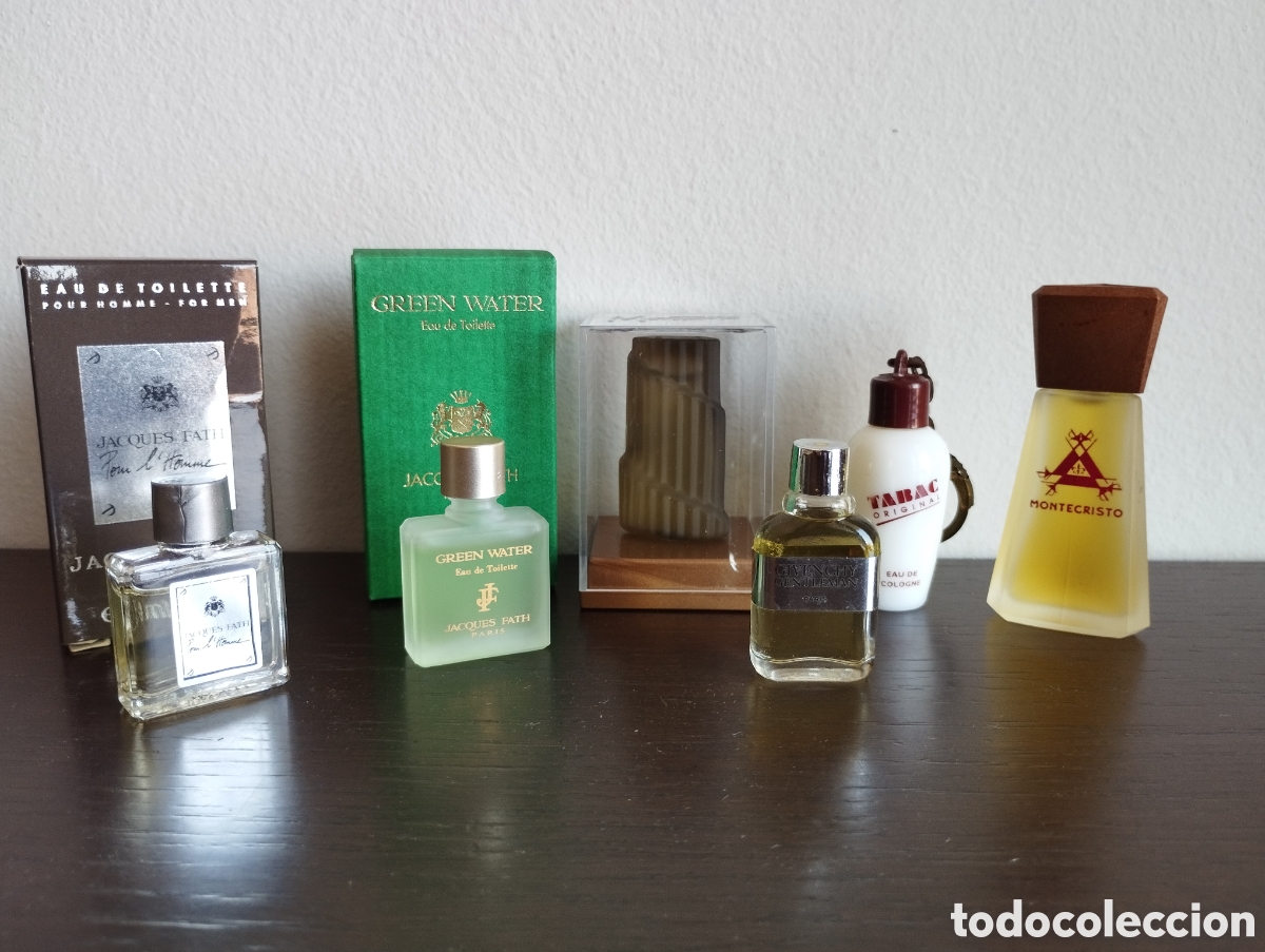 Miniaturas de perfumes antiguos: Miniaturas de perfume Jacques Fath, Tabac, Montana, Montecristo Givenchy
