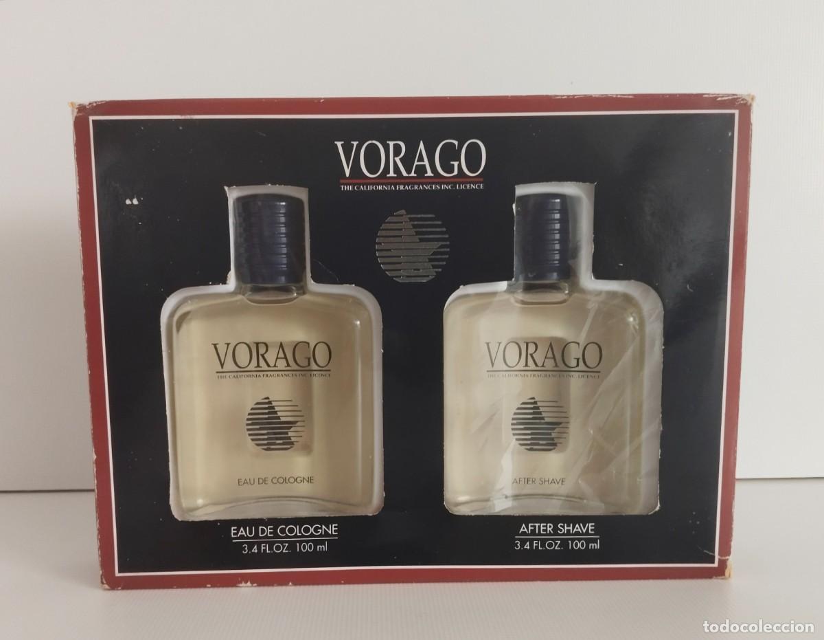 Miniaturas de perfumes antiguos: Estuche vintage Vorago. The California Fragances. Frascos eau de cologne y after shave