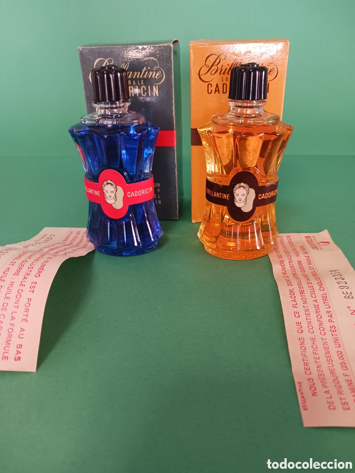 Miniaturas de perfumes antiguos: Lote de dos fracos de Brillantina para el cabello.NUEVOS.