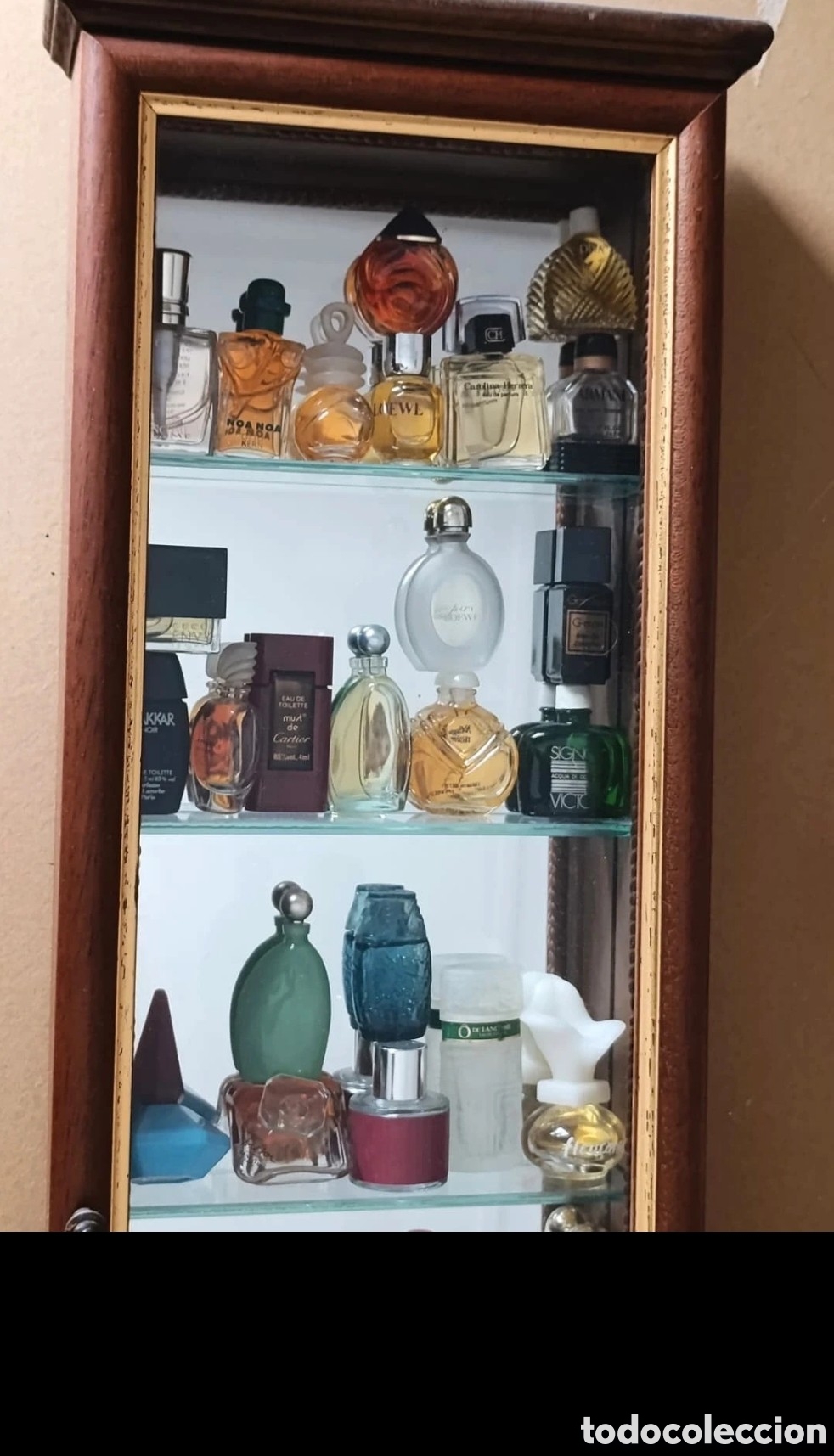 Miniaturas de perfumes antiguos: Vitrina expositor miniaturas perfumes con 52 unidades