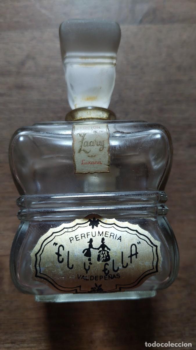 Miniaturas de perfumes antiguos: Frasco colonia tapon esmerilado Loci&oacute;n Zaary Luxana Perfumer&iacute;a El y Ella Valdepe&ntilde;as