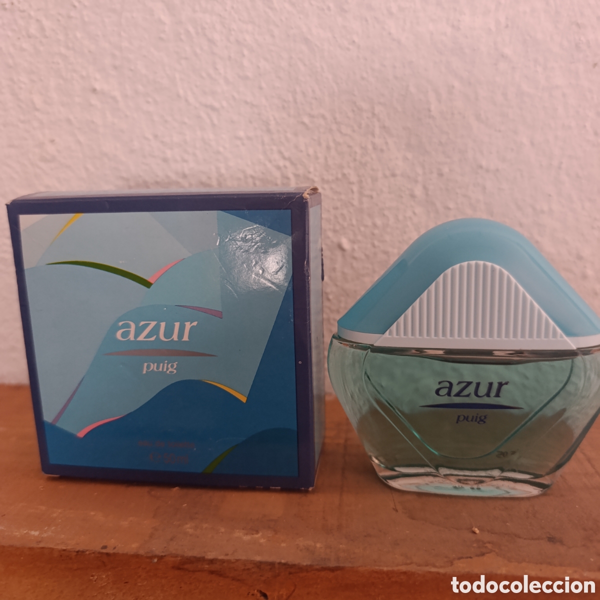 Miniaturas de perfumes antiguos: colonia vintage Azur de Puig de 50 ml,descatalogada hace a&ntilde;os