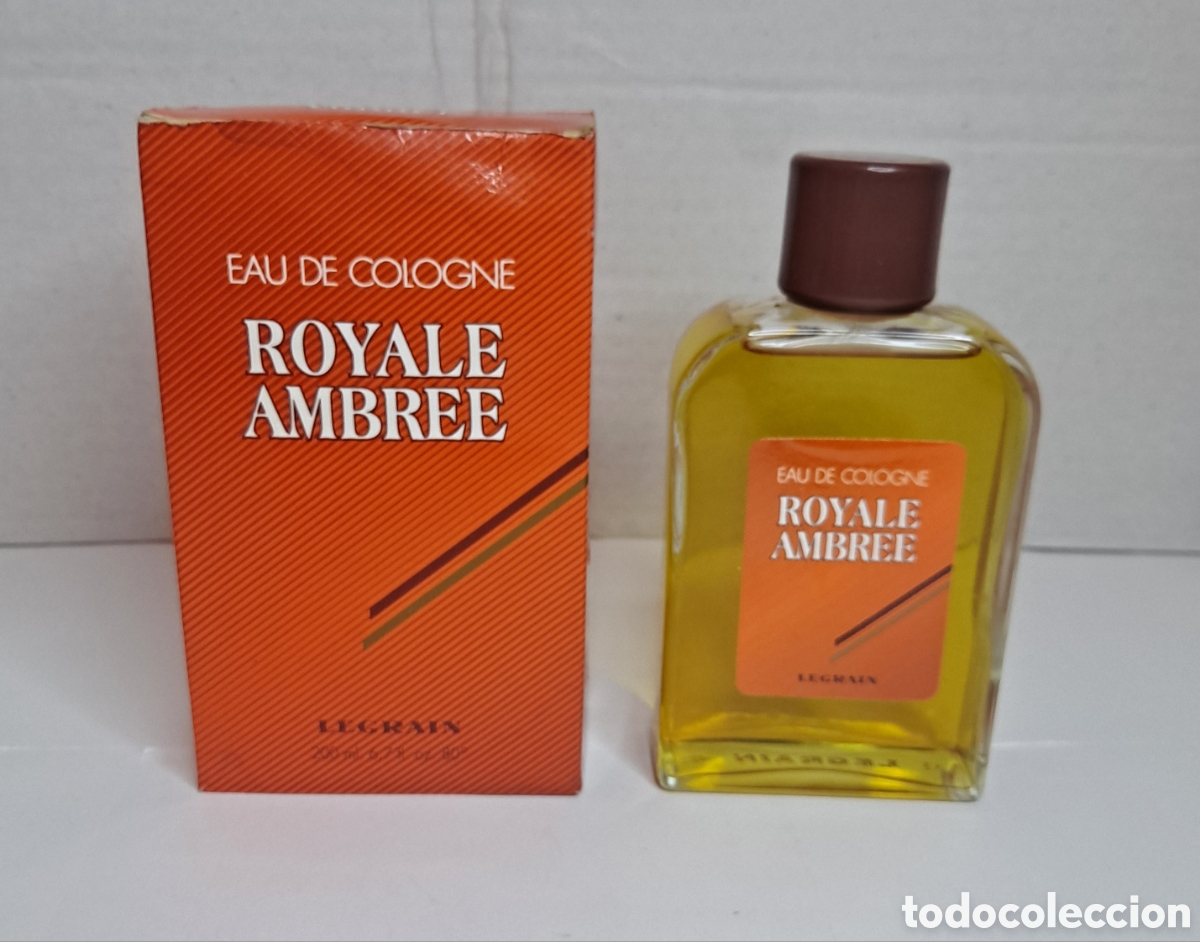 Miniaturas de perfumes antiguos: ROYALE AMBREE EAU DE COLOGNE. NUEVO. 200 ML. LEGRAIN. AGUA DE COLONIA NUEVO.