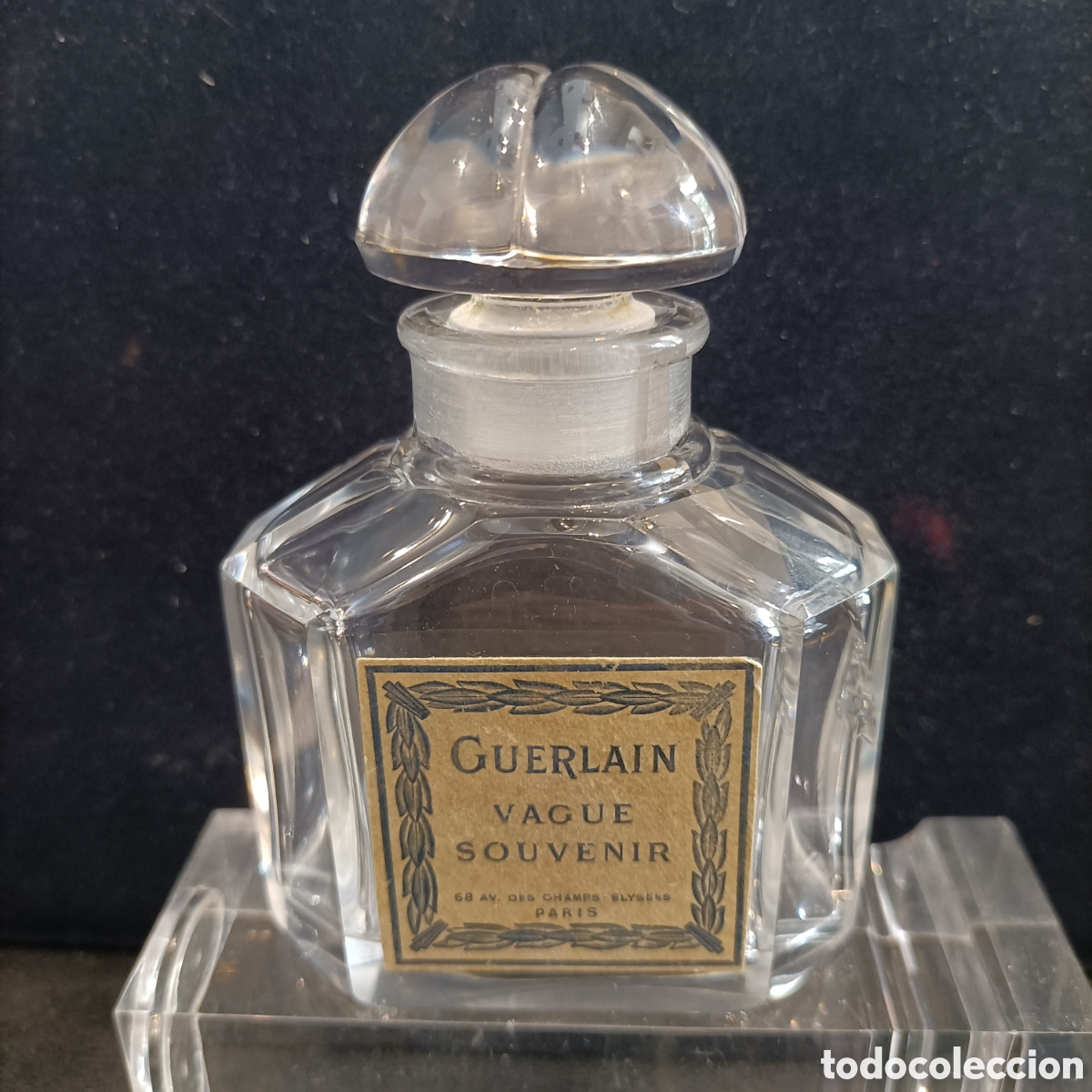 Miniaturas de perfumes antiguos: Frasco de colonia GUERLAIN, cristal de Baccarat.