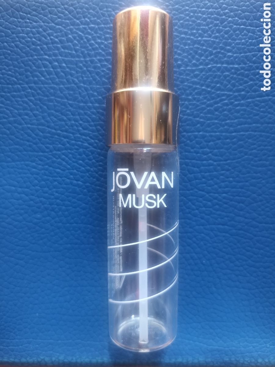 Miniaturas de perfumes antiguos: Colonia Musk de Jovan - Frasco spray de 15 ml vac&iacute;o rellenable