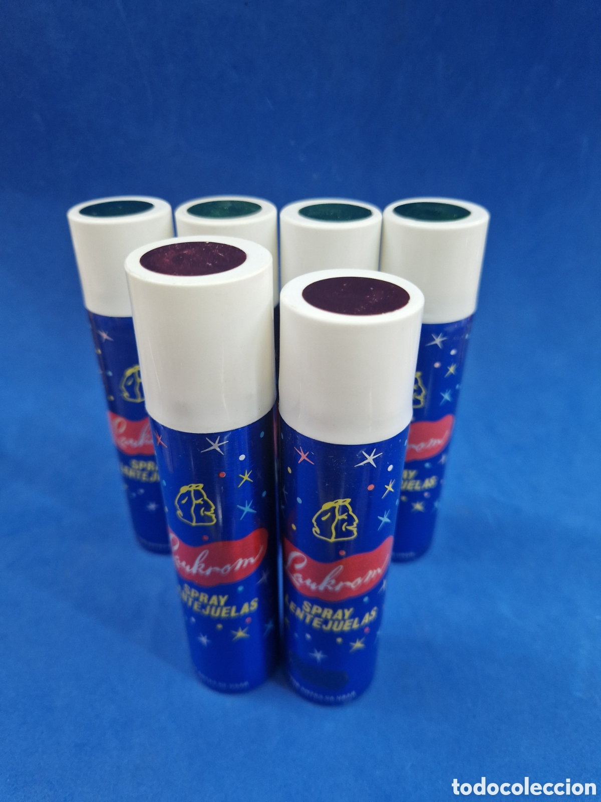 Miniaturas de perfumes antiguos: Laukrom spray de lentejuelas ,( purpurina ) para cabello y cuerpo