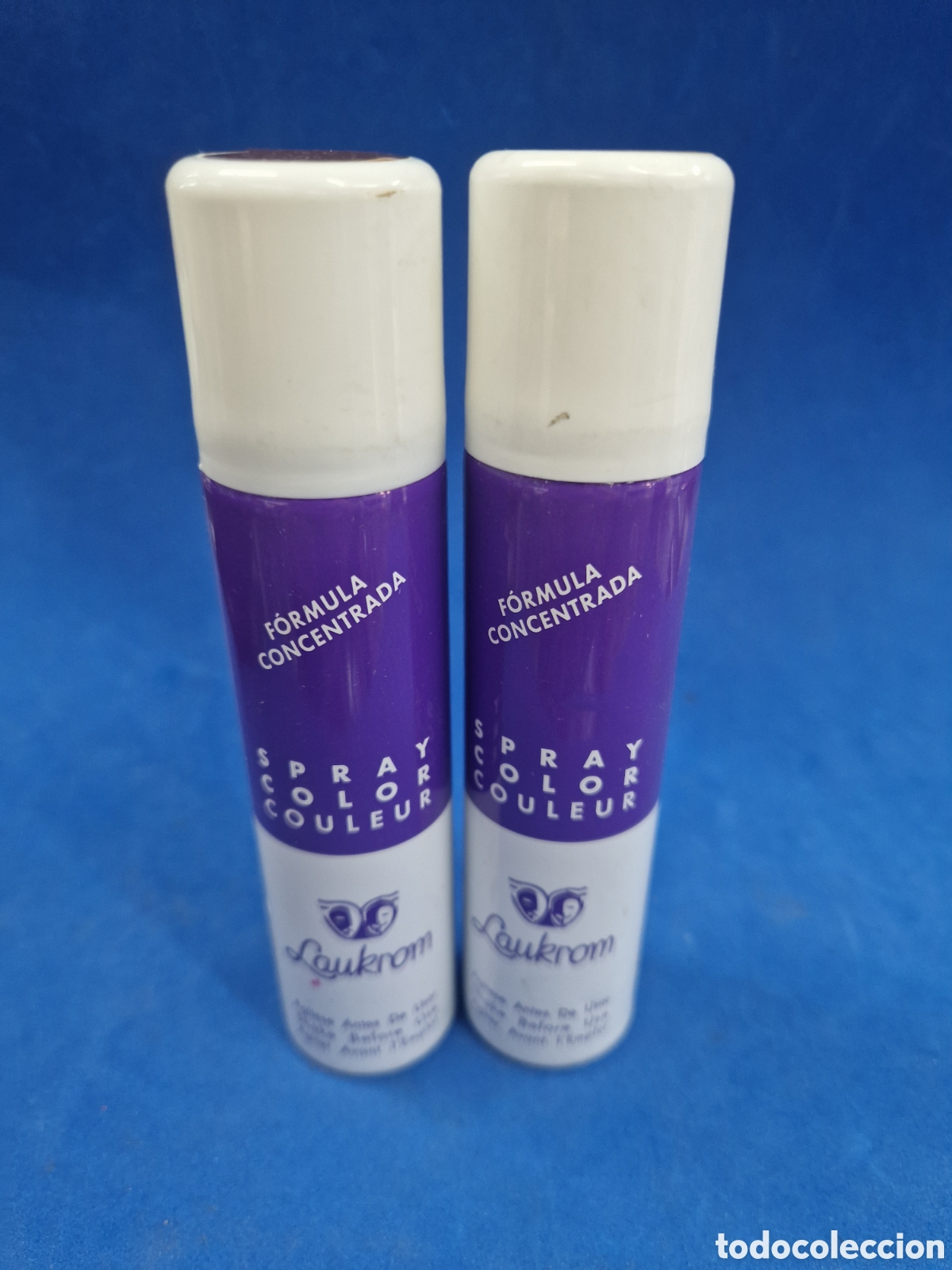 Miniaturas de perfumes antiguos: Laukrom lote 2 sprays de laca ,color marron