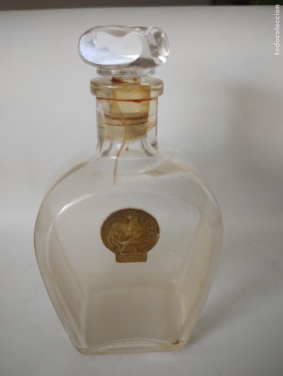 Miniaturas de perfumes antiguos: Botella del perfume Chantecler de Caron, vac&iacute;a de perfume, a&ntilde;o 1906.