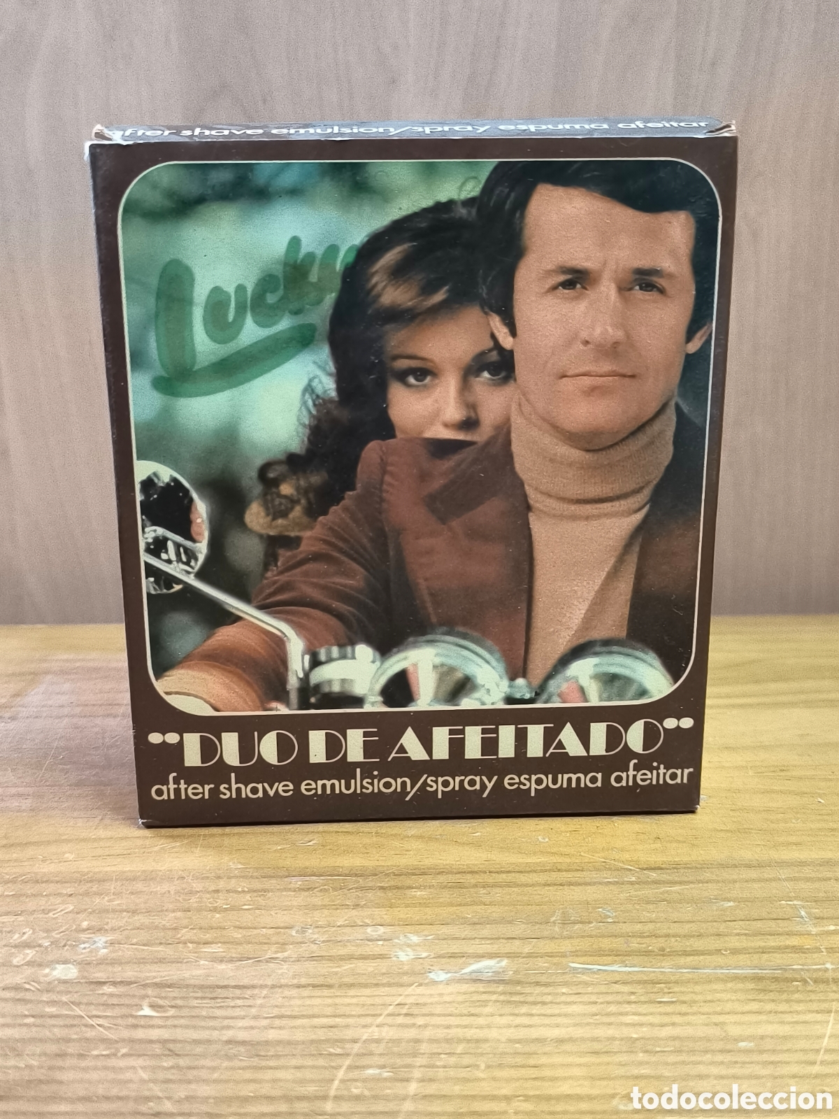 Miniaturas de perfumes antiguos: LUCKY DUO DE AFEITADO LUCKY - AFTER SHAVE EMULSION + SPRAY ESPUMA AFEITAR - A&ntilde;os 70