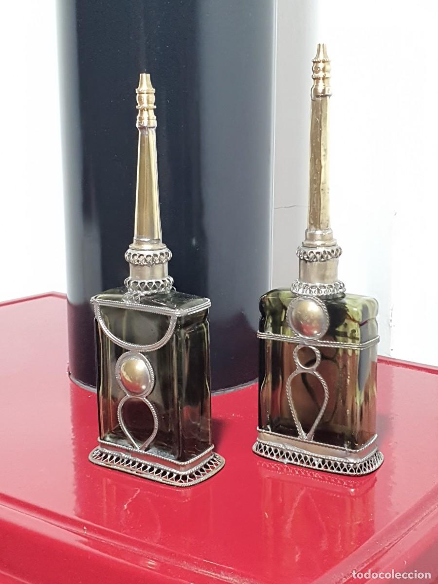 Miniaturas de perfumes antiguos: Pareja de perfumes / perfumeros &aacute;rabes vintage - Karl H&ouml;ran Paris
