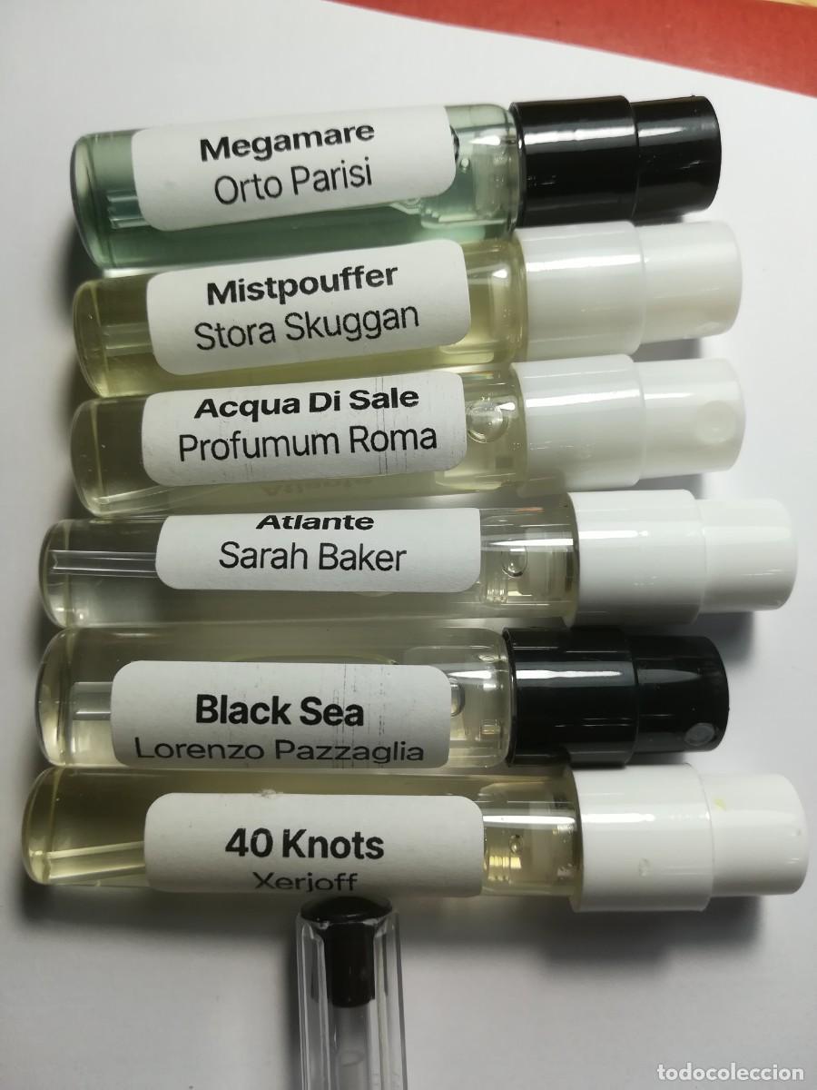 Miniaturas de perfumes antiguos: MARINOS 6 DECANT MEGAMARE MISTPOUFFER ACQUA DI SALE ATLANTE BLACK SEA 40 KNOTS XERJOFF