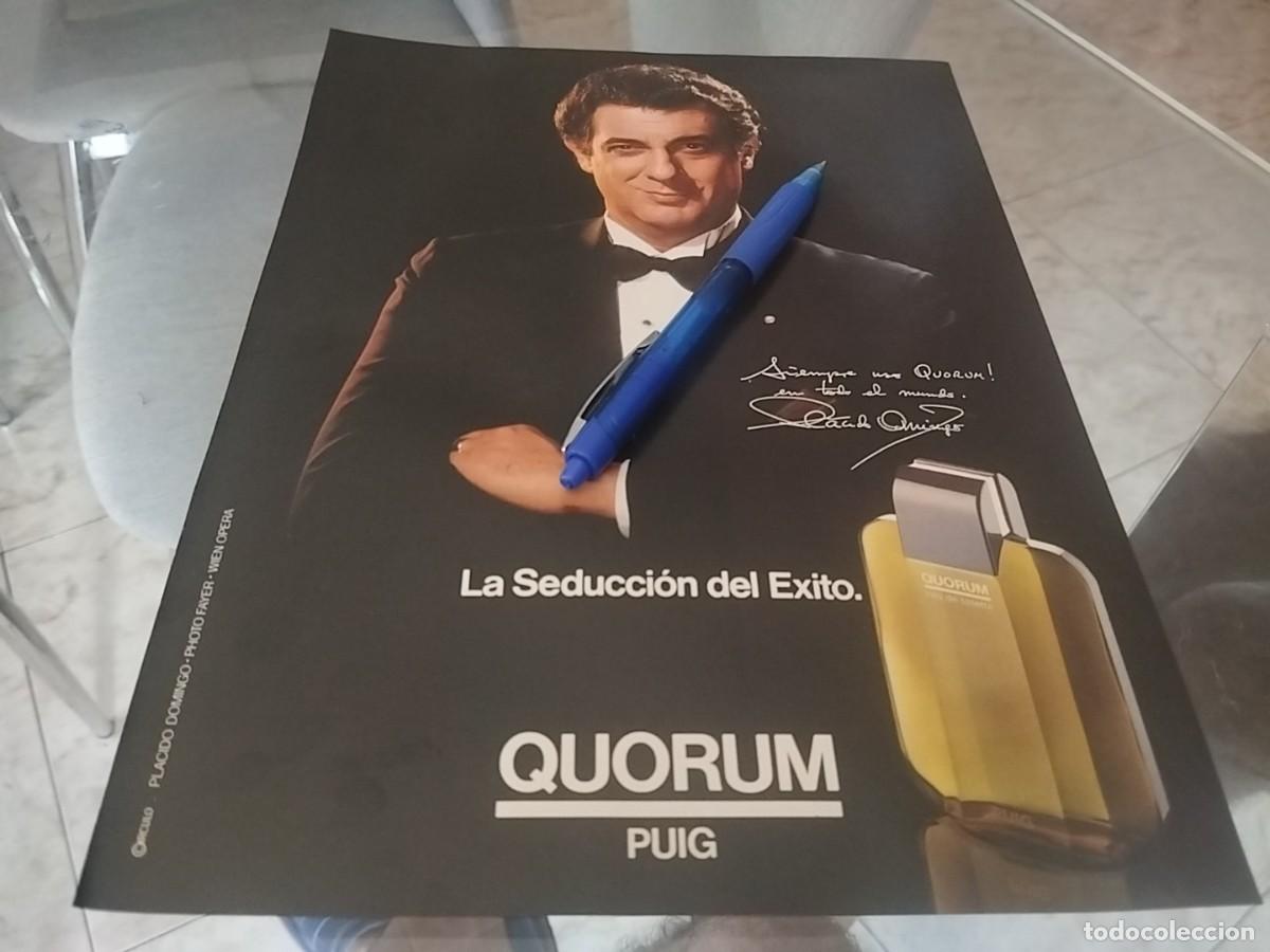 Miniaturas de perfumes antiguos: QUORUM PERFUME COLONIA PLACIDO DOMINGO ANUNCIO PUBLICIDAD CLIPPING REVISTA 1988 BONITO PARA ENMARCAR