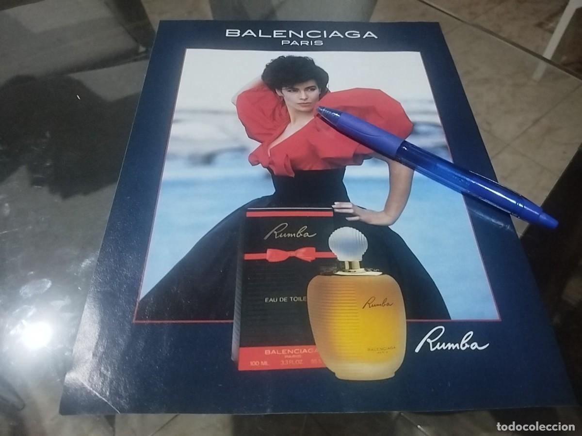 Miniaturas de perfumes antiguos: RUMBA BALENCIAGA PERFUME COLONIA MUJER ANUNCIO PUBLICIDAD CLIPPING REVISTA FRANCESA 1989