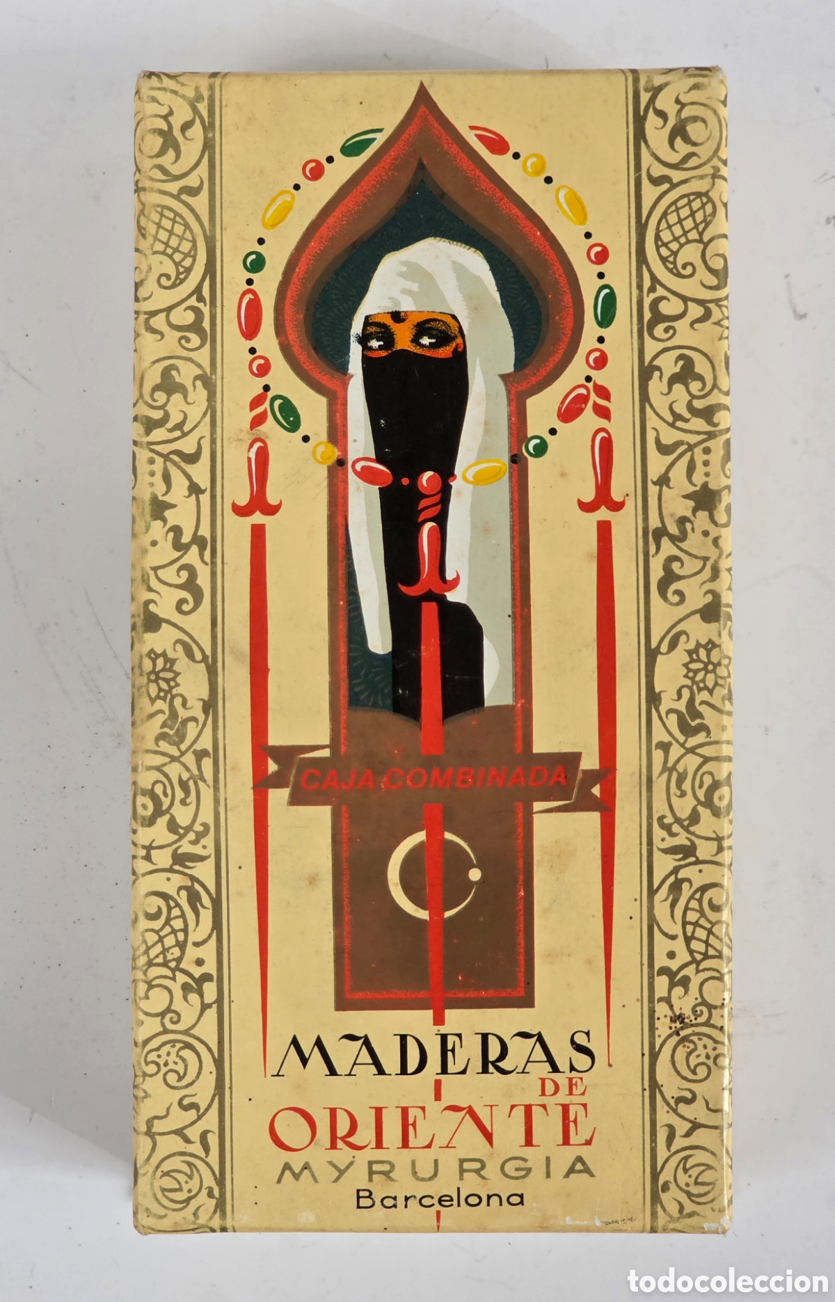 Miniaturas de perfumes antiguos: Caja vac&iacute;a Maderas de Oriente - Myrurgia - Perfumer&iacute;a Vintage - Esencia Jab&oacute;n Colonia