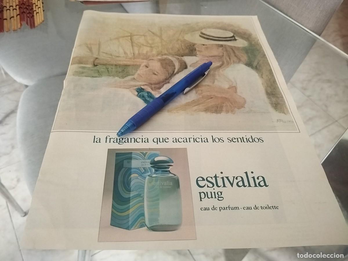 Miniaturas de perfumes antiguos: ESTIVALIA PUIG PERFUME COLONIA ANUNCIO PUBLICIDAD REVISTA 1981 BONITO PARA ENMARCAR